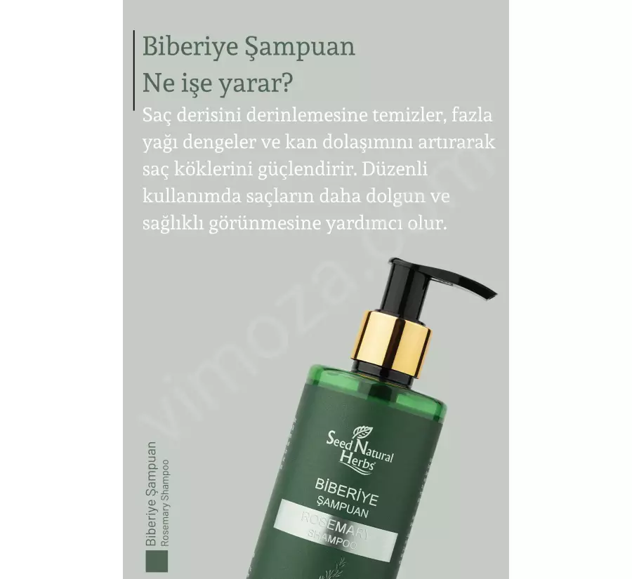 Seed Natural Herbs Biberiye Şampuanı Dökülme Karşıtı ve Hızlı Uzamaya Yardımcı Keratin Özlü 250 ml_3