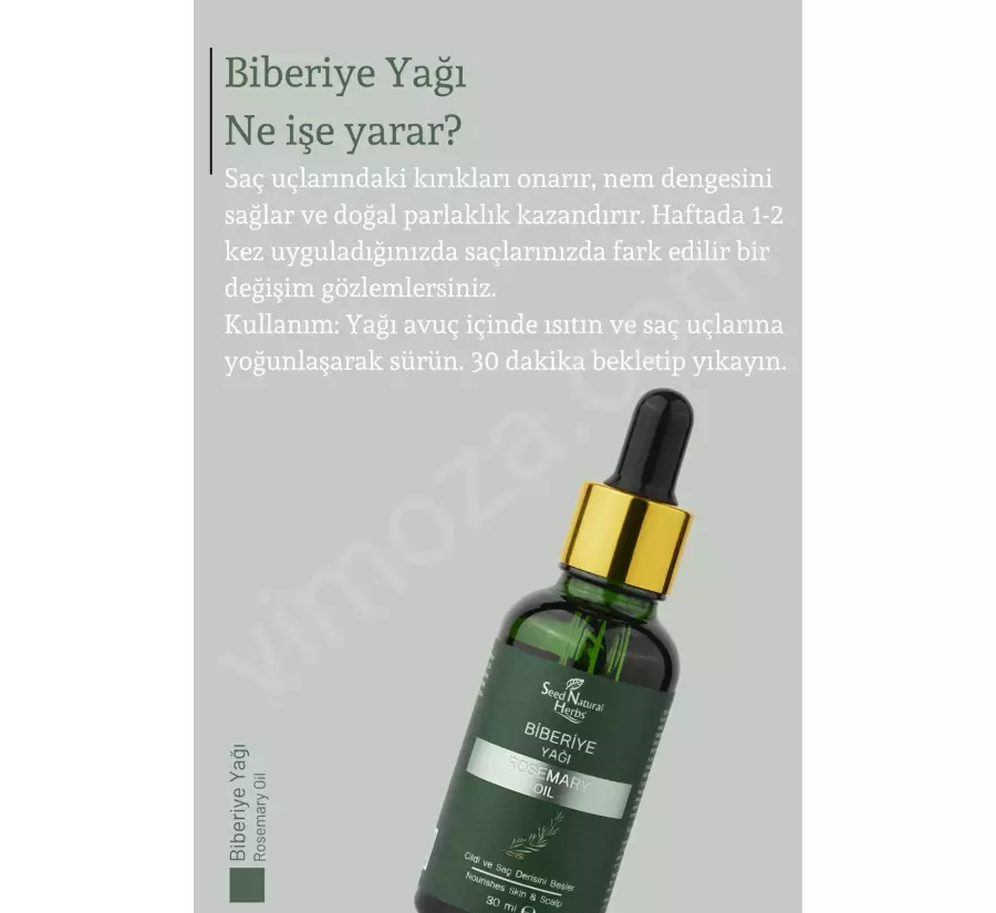 Seed Natural Herbs Doğal Biberiye Yağı Saç Dökülmesi ve Yıpranmış Saçlar için Hızlı Saç Uzatan Saç Bakımı 30 ml_2