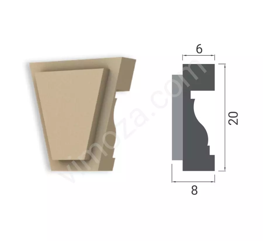Dekoratif Kilit Taşı – 20x8 cm (Yan Dekor Söve)_1