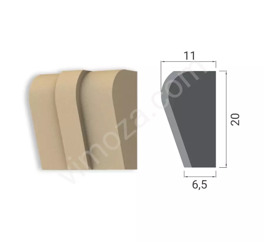 Dekoratif Kilit Taşı – 20x6,5x11 cm (Yan Dekor Söve)_1