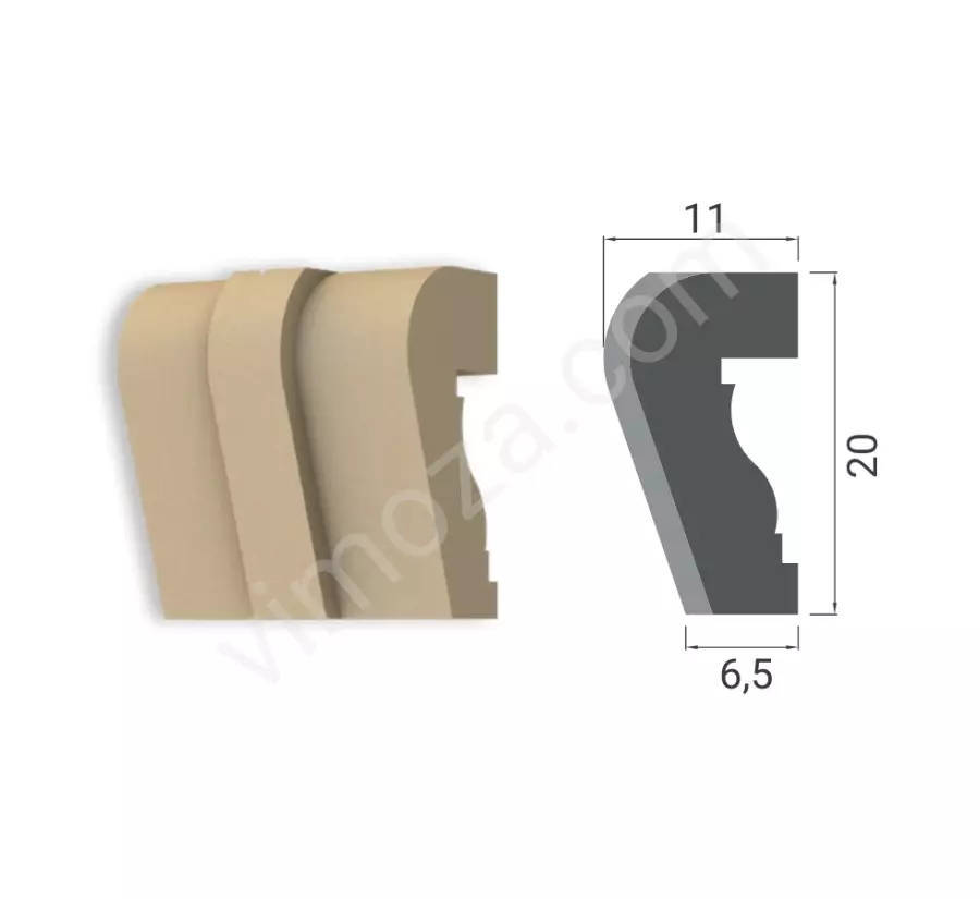 Dekoratif Kilit Taşı – 20x6,5x11 cm (Yan Dekor Söve)_1