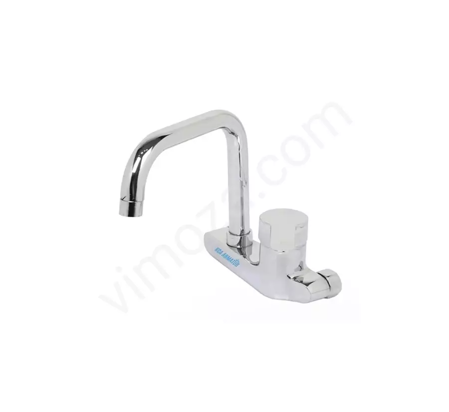 Duvardan Çift Su Girişli Aç Kapa Oynar Borulu Garantili Mutfak Bataryası Musluğu Çeşmesi