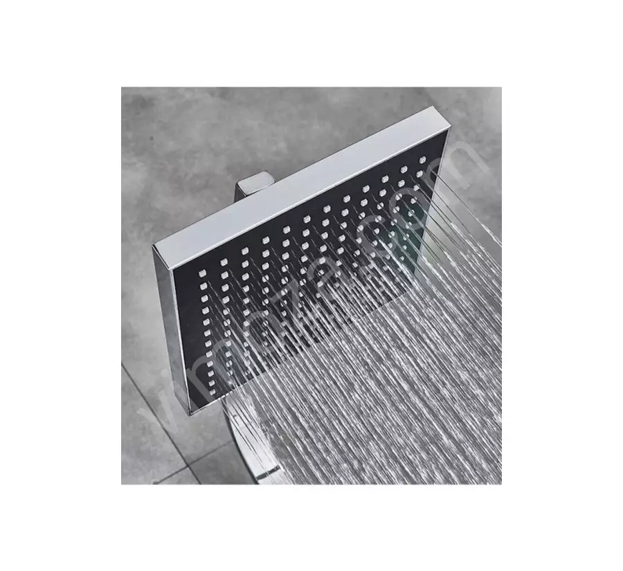 Duş Takımı Komple Set Krom Kare Tasarım Tepe ve El Duş Takımı_5