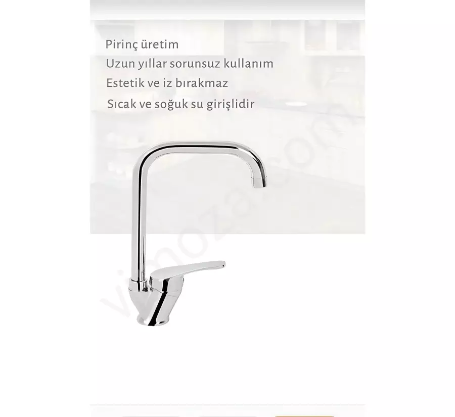 Çift Su Girişli Köşe Borulu Mutfak Eviye Bataryası_3