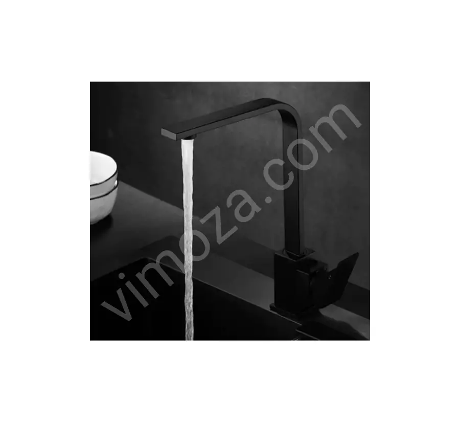 Siyah Kare Mutfak Eviye Musluk Bataryası Lüx Garantili Yerli Üretim_3