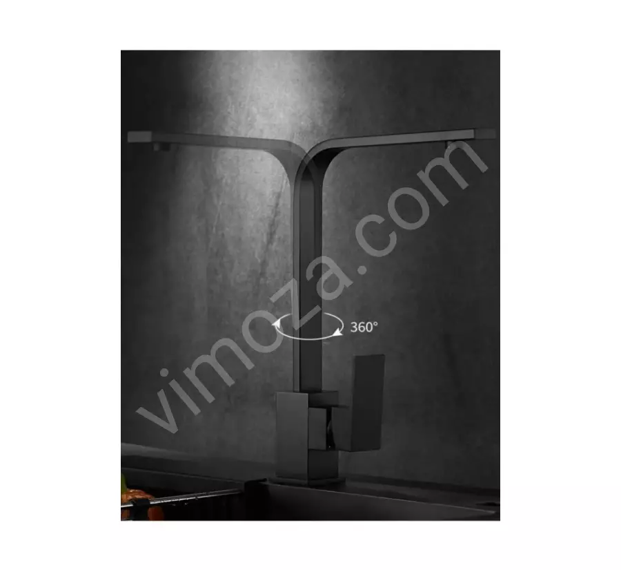 Siyah Kare Mutfak Eviye Musluk Bataryası Lüx Garantili Yerli Üretim_5