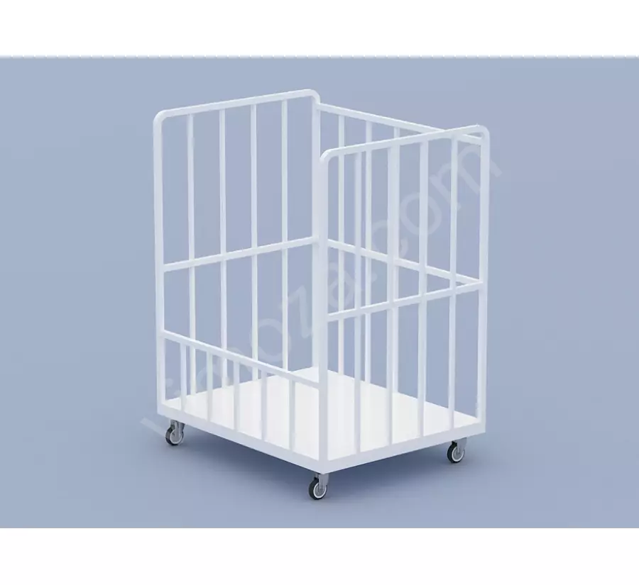 Three-Sided Closed, Front Half-Open Material Transport Cart KM45_1