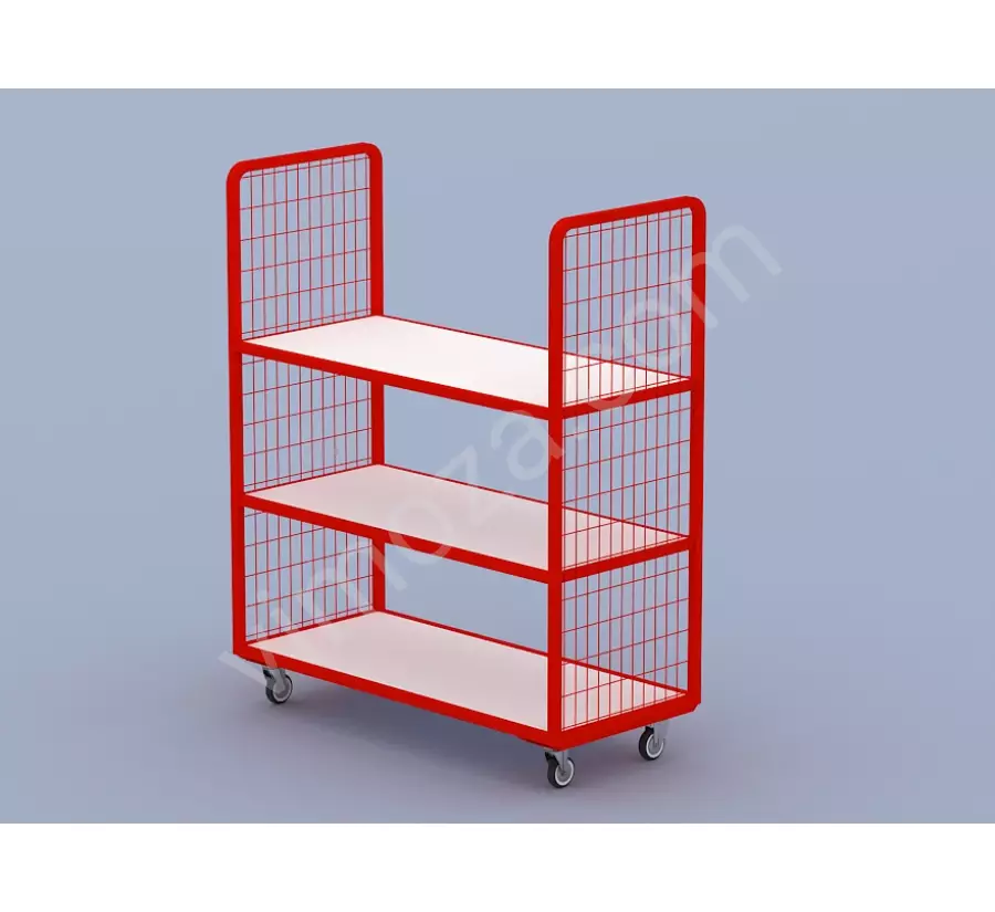 Open-Back 3-Shelf Wheeled Rack KM64_2