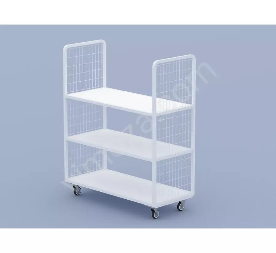 Open-Back 3-Shelf Wheeled Rack KM64_3