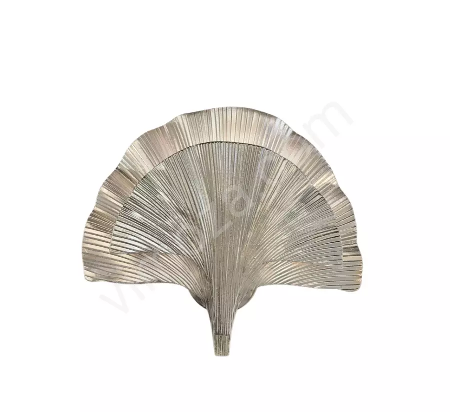 2-Light Leaf Aluminum Wall Lamp - Silver Battery-Powered Rechargeable